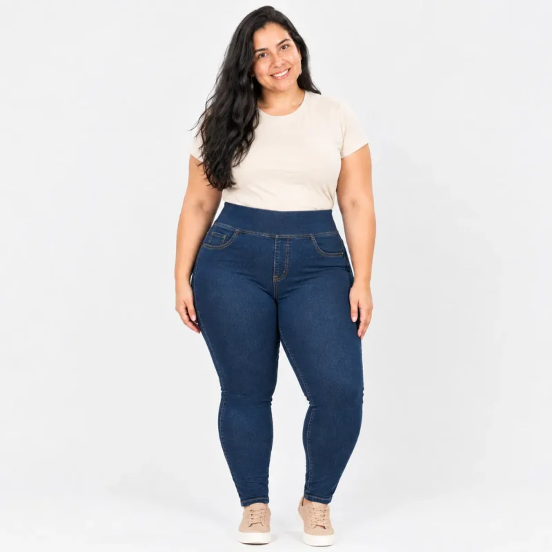 Leggings jeans moldeador plus size – Azul Oscuro