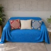 Manta de cama y sofá de poyvi reforzado – Azul