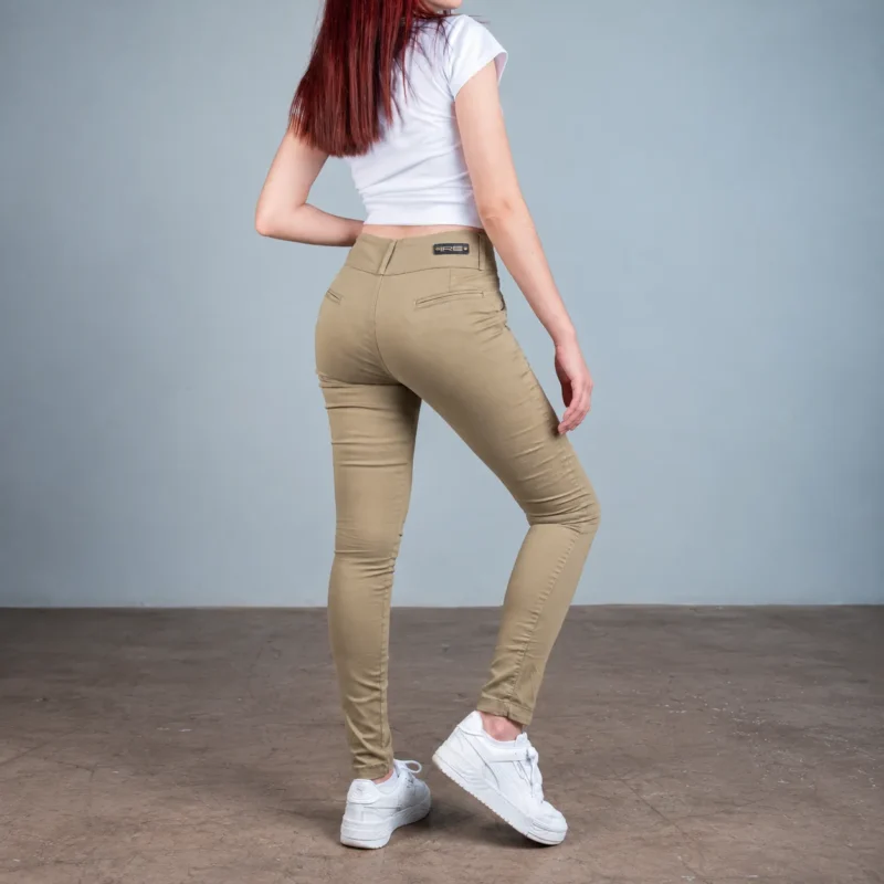 Pantalón sport chino cintura alta – Kaki