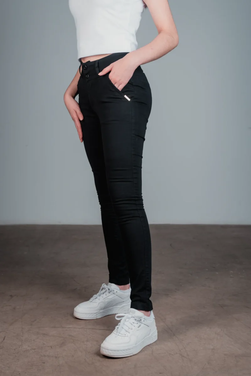 Pantalón sport chino cintura alta – Negro