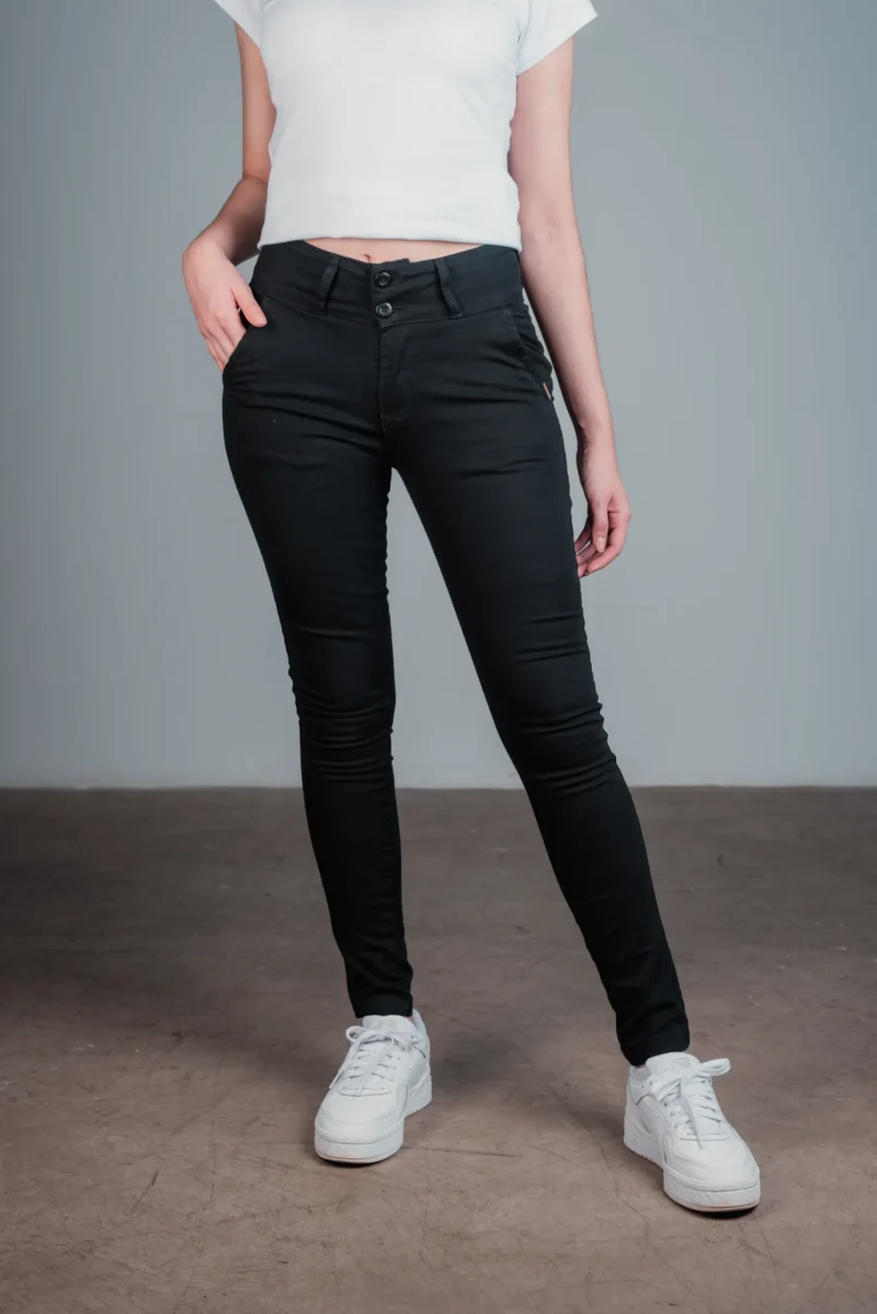 Pantalón sport chino cintura alta – Negro