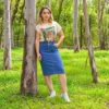 Pollera larga basic jeans – Azul