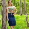 Pollera larga basic jeans – Azul Oscuro