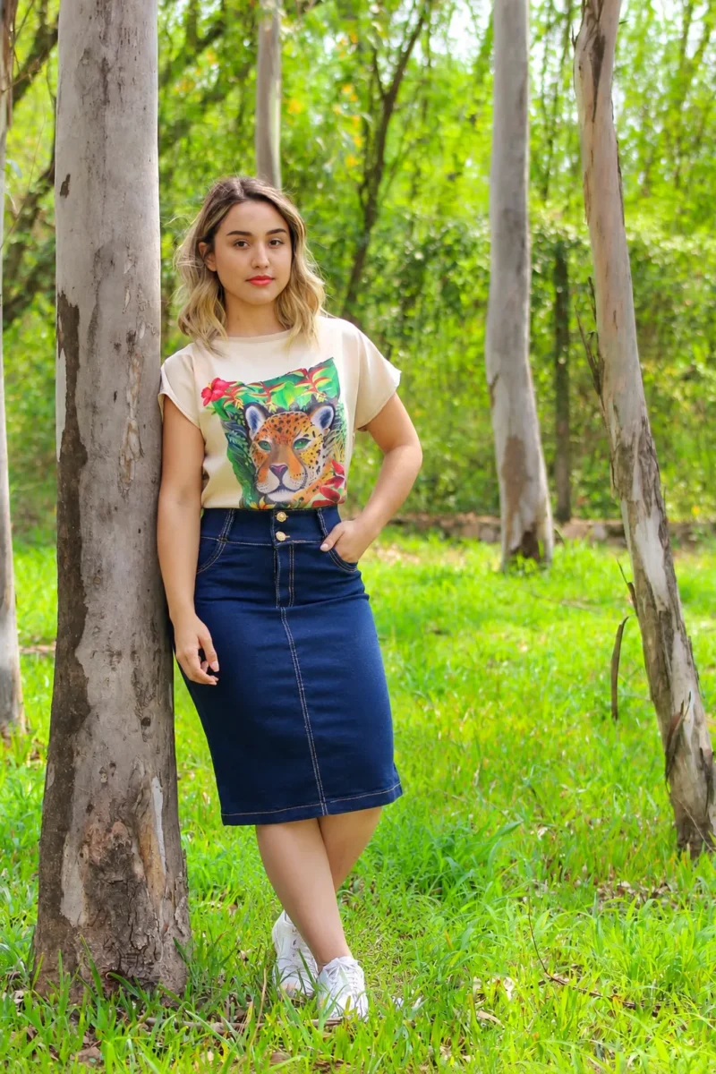 Pollera larga basic jeans – Azul Oscuro