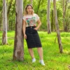 Pollera larga basic jeans – Negro