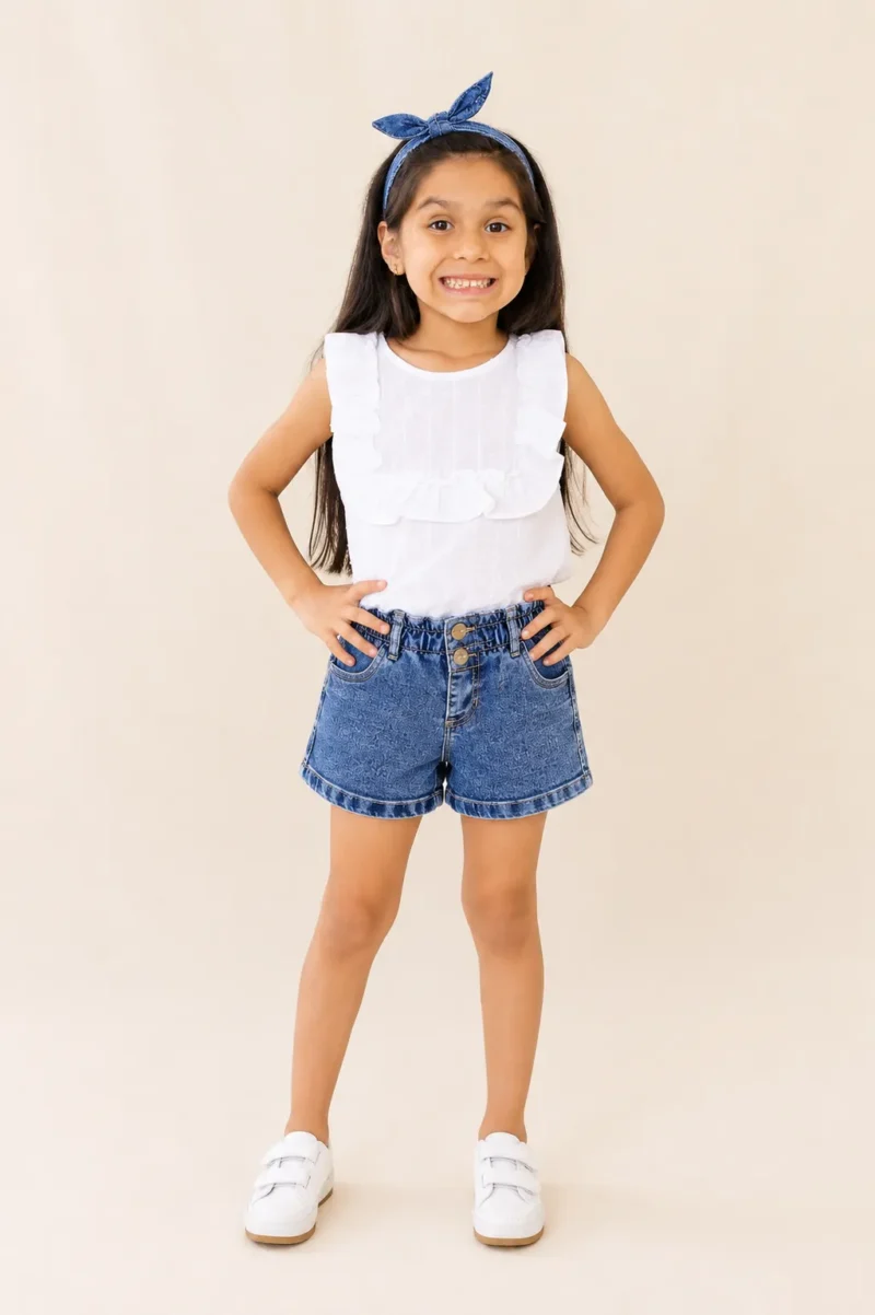 Short jeans baggy nena – Azul