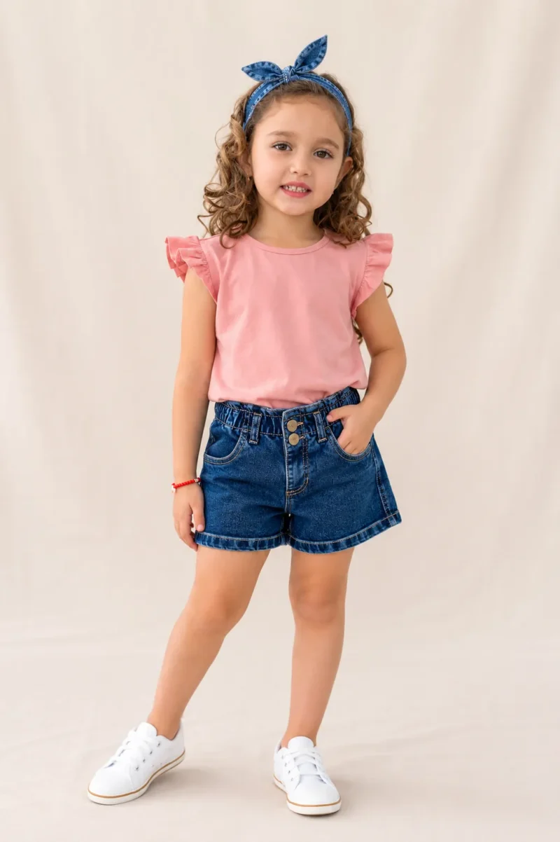 Short jeans baggy nena – Azul Oscuro